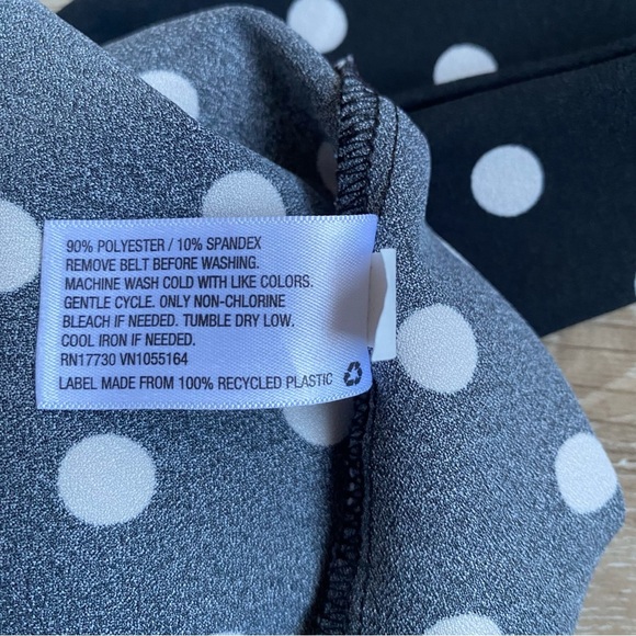 Merona dress button front pockets black white polka dot medium - Picture 6 of 6